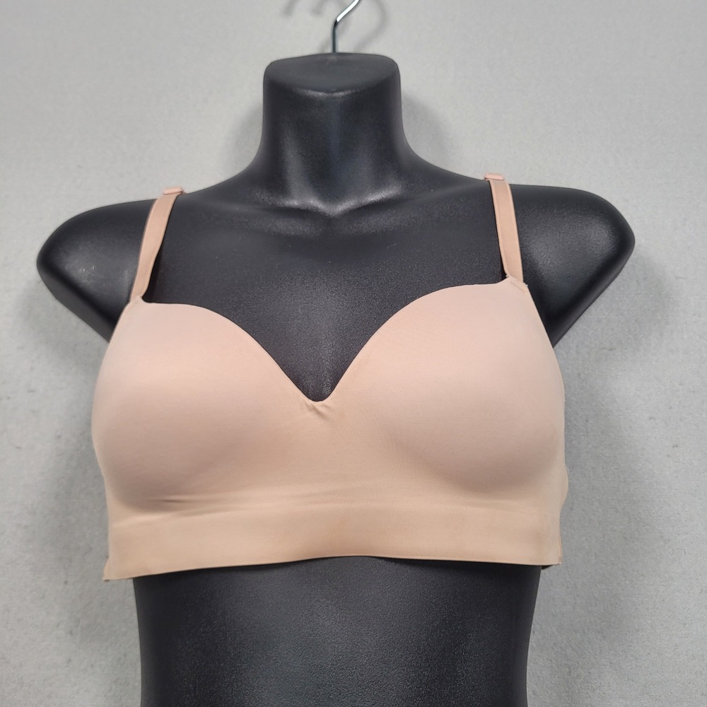 Soma Enbliss Luxe Wireless Lace J Hook Bra 34A Nude Beige Tan